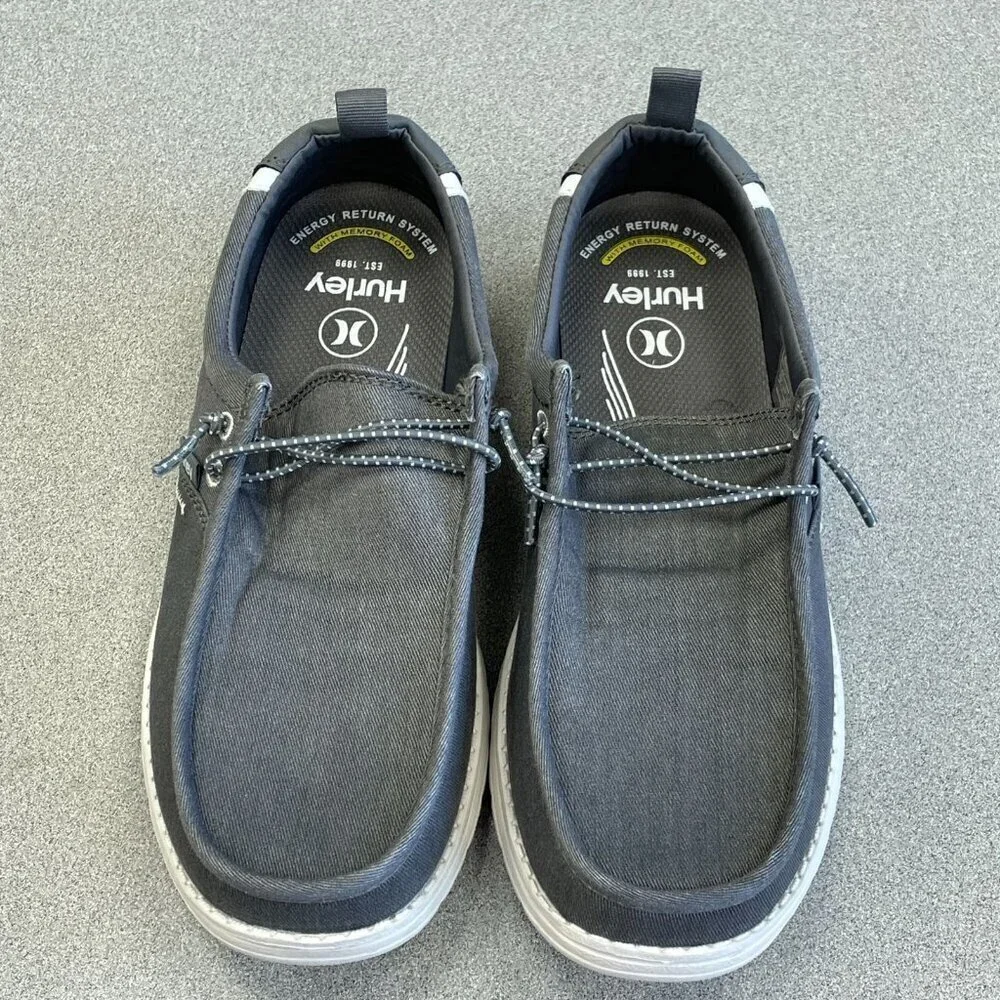 NEW Hurley Men's 8 Canvas Bungee Shoes Gray